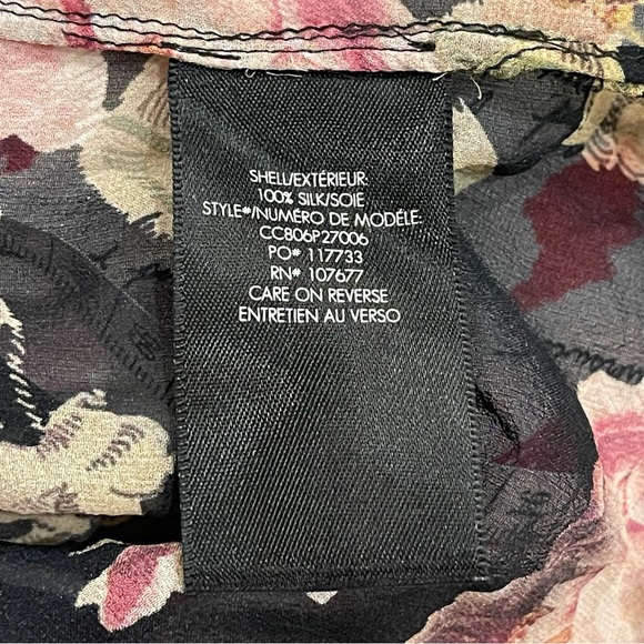 Alice + Olivia Julius Floral Blouse Women’s Small Blouson Sleeve Silk Sheer Top - Picture 10 of 11